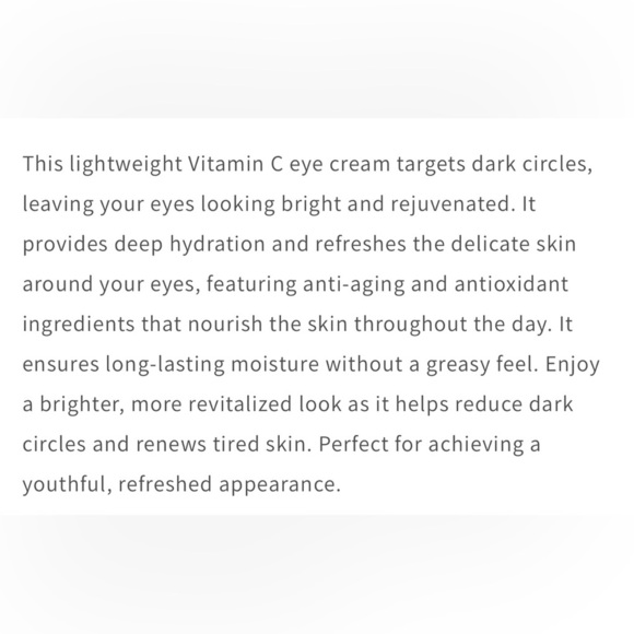New/Sealed Context Viamin C All Day Eye Cream Targets Dark Circles Hydrates Skin - Picture 2 of 5